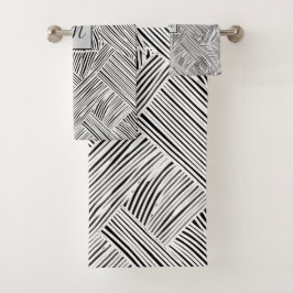 Conjunto De Toalhas Arte de design de padrão de tecelagem 