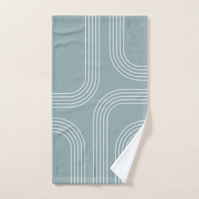 Conjunto De Toalhas arte de linha do estilo do Meio século abstrato (Toalha de mão)
