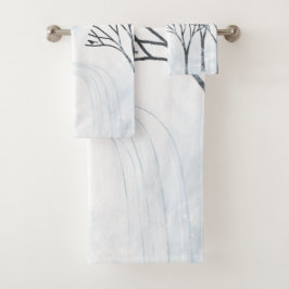 Conjunto De Toalhas Arte de Paisagem de Neve Invernal