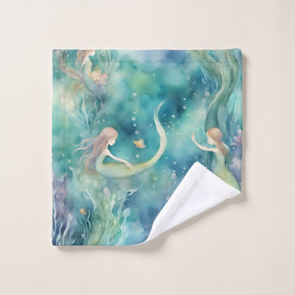 Conjunto De Toalhas arte de sereias em aquarela