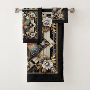 Conjunto De Toalhas Arte Deco Borboleta Arco-Íris Arte Nova