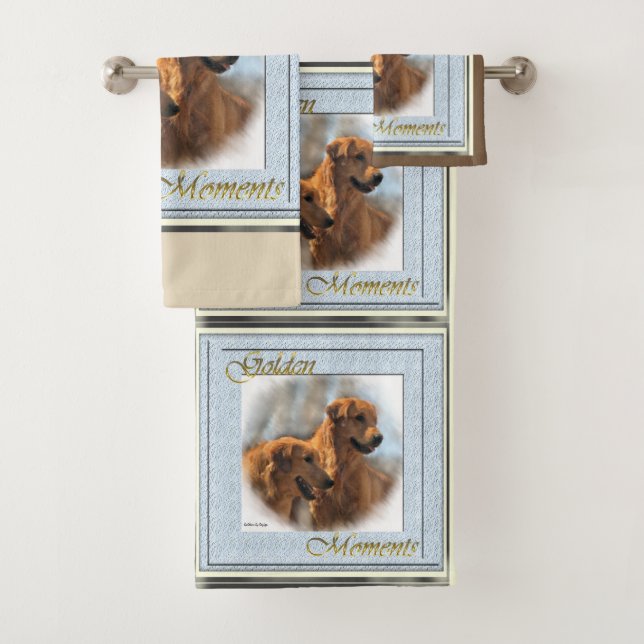 Conjunto De Toalhas Arte do Golden Retriever (Insitu)