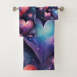 Conjunto De Toalhas Arte do Namorados de Corações d'Água