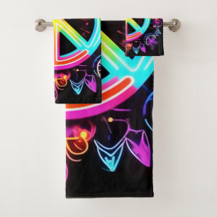 Conjunto De Toalhas Arte do Símbolo da Paz Arco-íris
