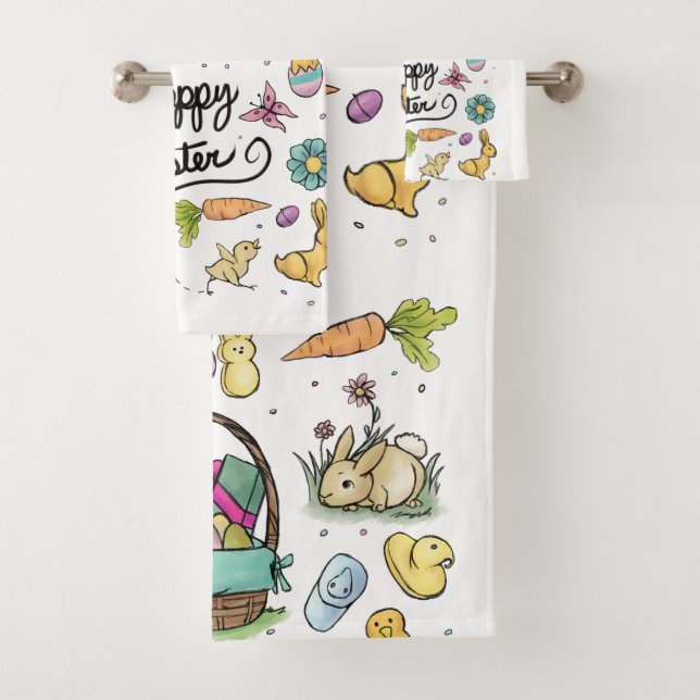 Conjunto De Toalhas Arte Feliz Páscoa (Insitu)