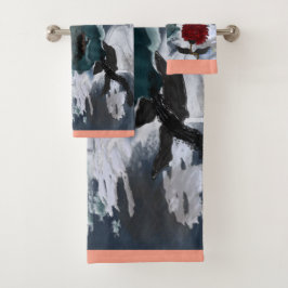 Conjunto De Toalhas Arte Floral Abstrata 