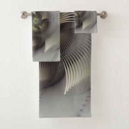Conjunto De Toalhas Arte Fractal de Forma 3D Abstrata Moderna