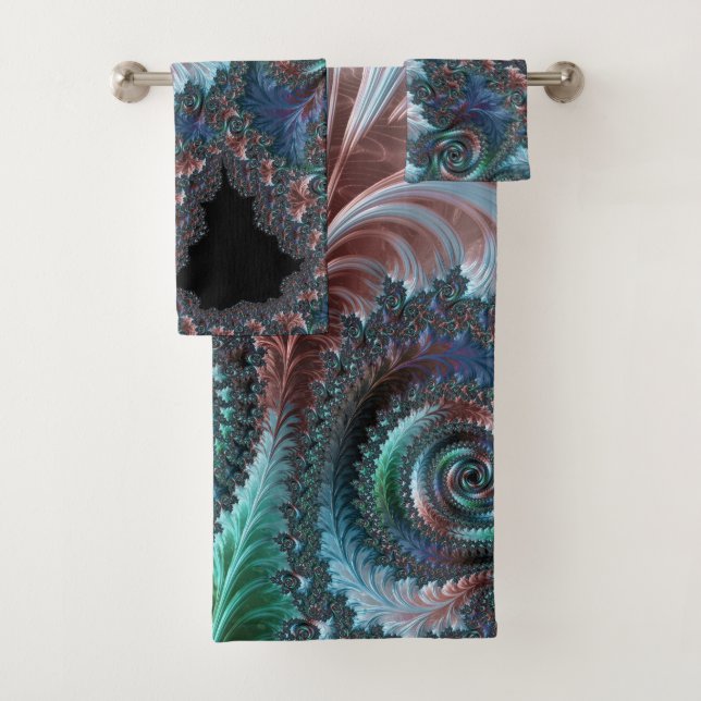 Conjunto De Toalhas Arte Fractal de Mandelbrot Boho Hippie Colorido Gr (Insitu)