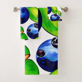 Conjunto De Toalhas Arte fresca de mirtilo
