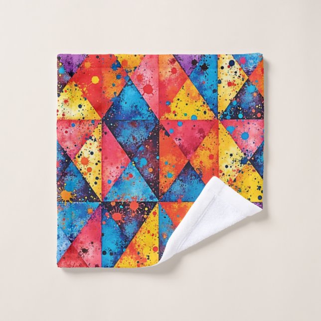 Conjunto De Toalhas Arte Geométrica: Caos Vibrante (Pano de lavar)