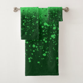 Conjunto De Toalhas Arte Minimalista Esmeralda Rica
