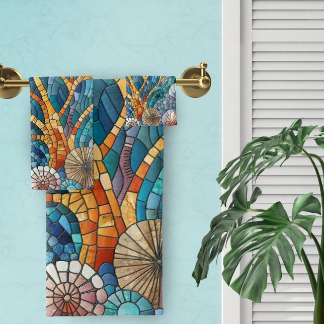 Conjunto De Toalhas Arte mosaica Coral Reef (Criador carregado)