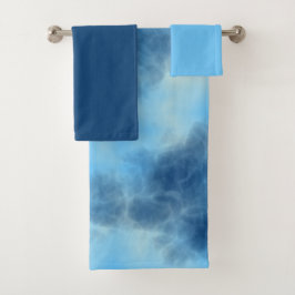 Conjunto De Toalhas arte Nuvem Azul