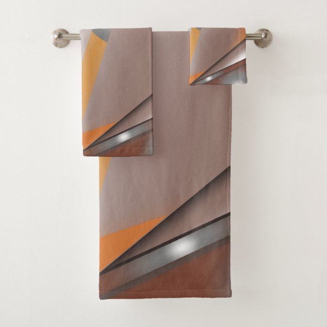 Conjunto De Toalhas Arte Ombre de Tom concêntrico de Borda Irregular (Insitu)
