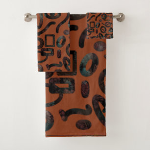 Conjunto De Toalhas Arte-Padrão de Quadro de Rosto Feliz Tribal Nativo