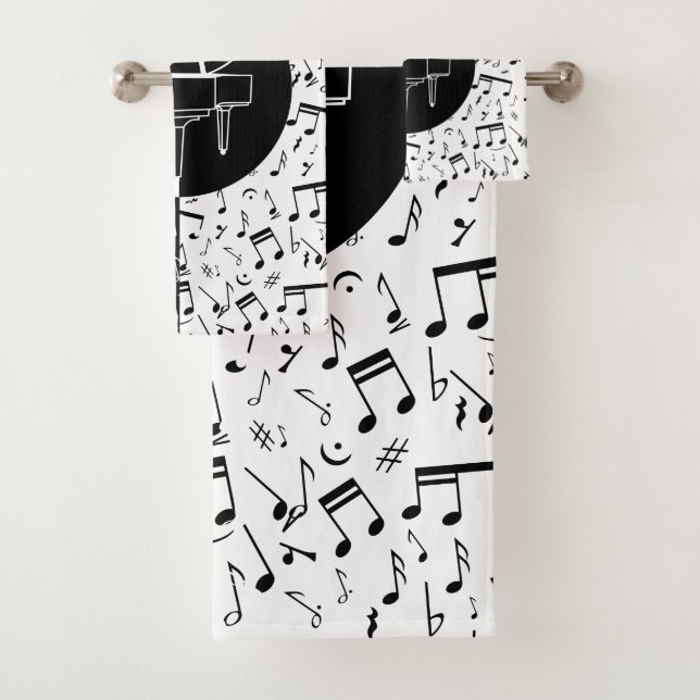 Conjunto De Toalhas Arte personalizada para amantes de Piano (Insitu)