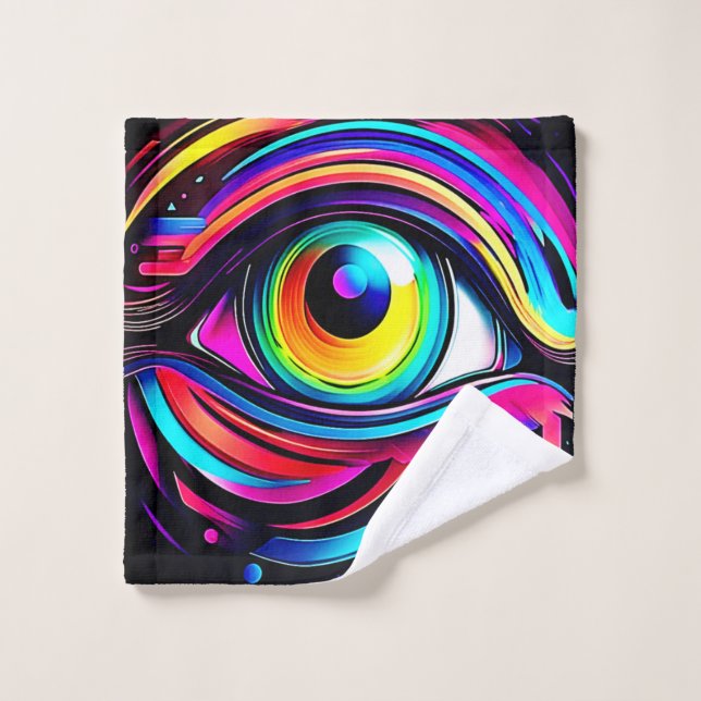 Conjunto De Toalhas Arte Vibrante de Olho Psicodélico (Pano de lavar)