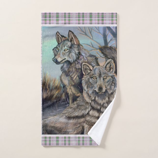 Conjunto De Toalhas Artic Wolves Wintery (Toalha de mão)
