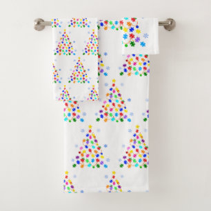 Conjunto De Toalhas Árvore de Natal Autismo