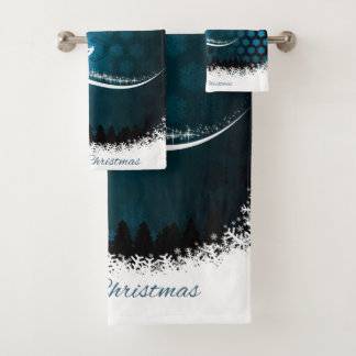Conjunto De Toalhas Árvore de Natal e Padrão de Luzes de Férias Modern