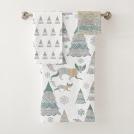 Conjunto De Toalhas Árvore de Natal Mágica de Inverno