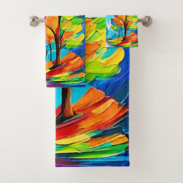 Conjunto De Toalhas Árvores Arco-Íris: Floresta Válida