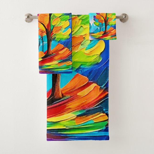 Conjunto De Toalhas Árvores Arco-Íris: Floresta Válida (Insitu)