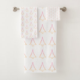Conjunto De Toalhas Árvores de Natal Coloridas