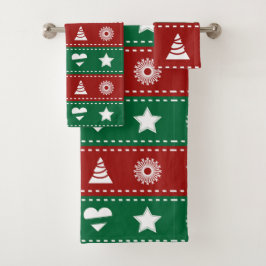 Conjunto De Toalhas Árvores de Natal, Mortes, Corações e Estrelas