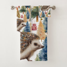 Conjunto De Toalhas Árvores Feriadas de Porco-Porteiro