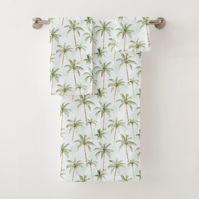 Conjunto De Toalhas Árvores Palmeiras Tropicais Aniversário (Insitu)
