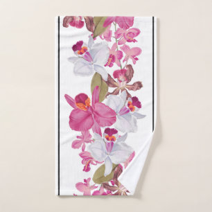 Conjunto De Toalhas As flores da orquídea do vintage listraram o grup