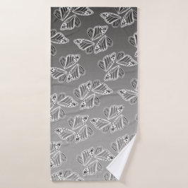 Conjunto De Toalhas Asas de Borboleta Monarca Ombre Monocromático Quen