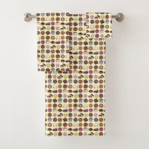 Conjunto De Toalhas Assar de Cookê de Cupcake de tartaruga-de-bolinho