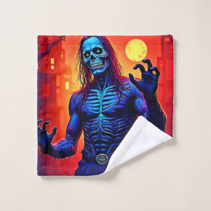 Conjunto De Toalhas Assombrando O Demônio Zombie Na Design Da Cidade