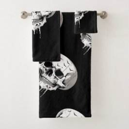 Conjunto De Toalhas Assustador Crânio Derretendo de Halloween Com Imag