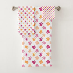 Conjunto De Toalhas Asterisco bonito - Pinks e Laranjas