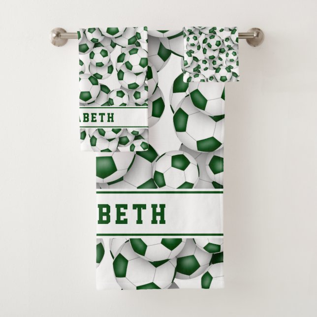 Conjunto De Toalhas atleta de graduação de bolas de futebol verde (Insitu)