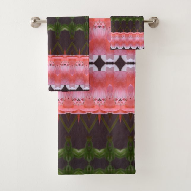 Conjunto De Toalhas Atordoamento em Ameixa e Coral (Insitu)