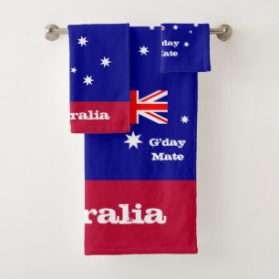 Conjunto De Toalhas Australian Flag & G'day Mate /esporte