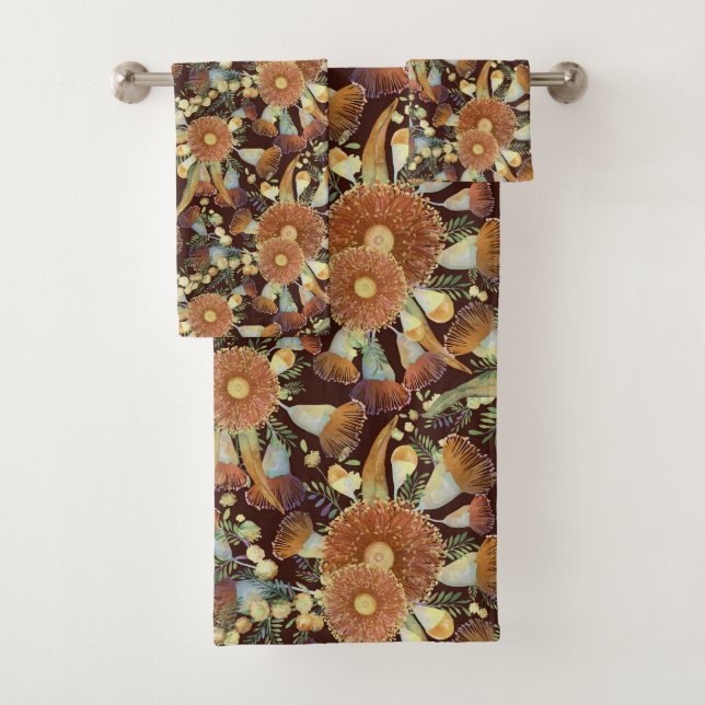 Conjunto De Toalhas Autumn Eucalyptus E Wattle Standard (Insitu)