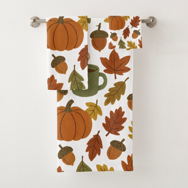 Conjunto De Toalhas Autumn Harvest Cozy Padrão (Insitu)