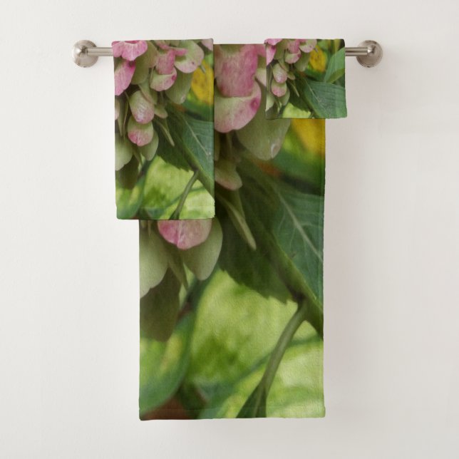 Conjunto De Toalhas Autumn Hydrangea Bloom com Ouro Hosta Leaves (Insitu)