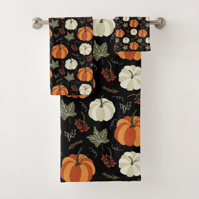 Conjunto De Toalhas Autumn Pumpkins (Insitu)