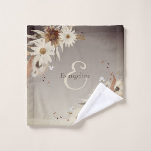 Conjunto De Toalhas Autumn Watercolor Floral Monograma Personalizado