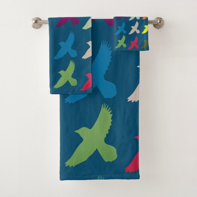 Conjunto De Toalhas Aves Coloridas (Insitu)