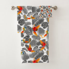 Conjunto De Toalhas aves tropicais