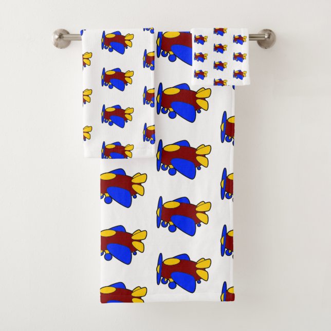 Conjunto De Toalhas Avião - Bolo de Cartoon Colorido (Insitu)