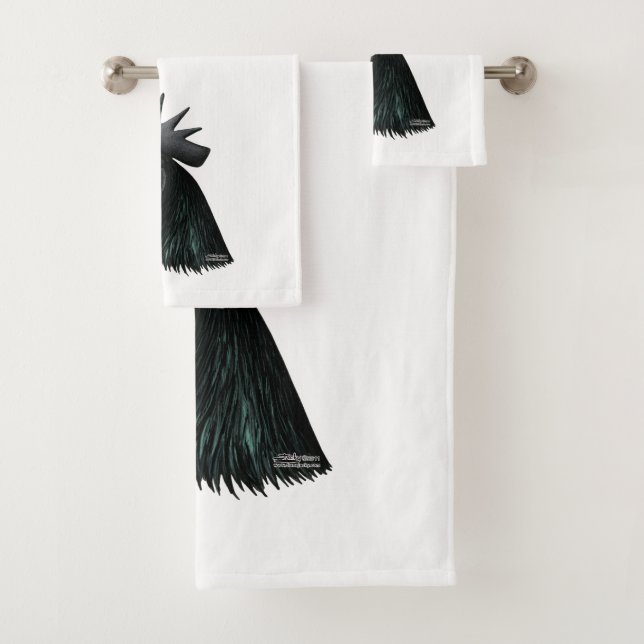 Conjunto De Toalhas Ayam Cemani Rooster Head (Insitu)