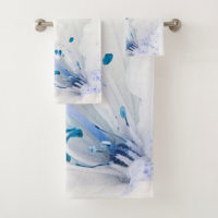 *~* Azalea Art Painting Flowers White Teal Blue